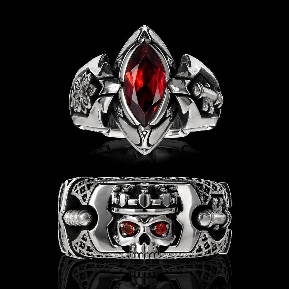 Ladies Till Death Do Us Part Ring | Women's Skull and Roses